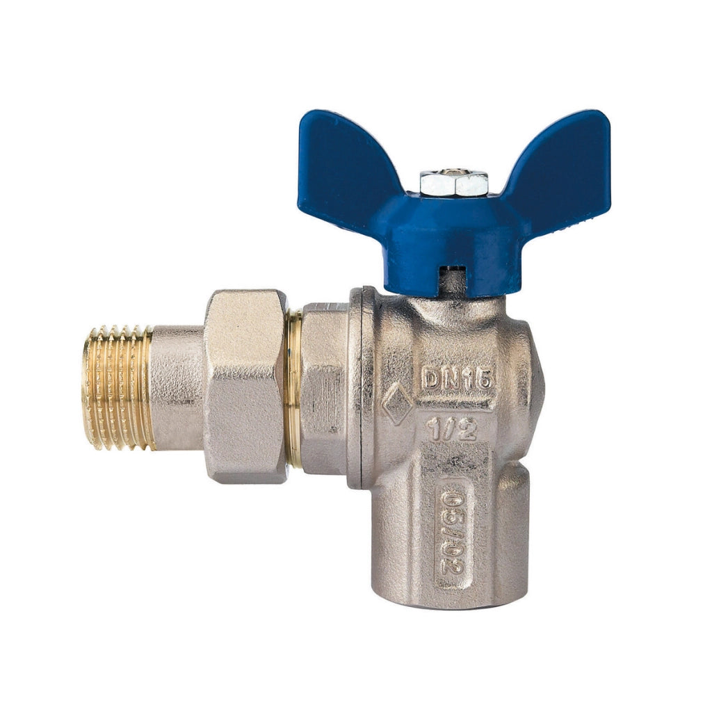 VALVOLA A SFERA A SQUADRA PER COLLETTORI CON FARFALLA IN ALLUMINIO BLU- 3/4  DN 20  PN 30- RB- pezzi 1