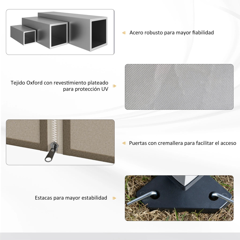 Gazebo da Giardino 3x3 m ¨C Minimal ¨C Beige Acciaio