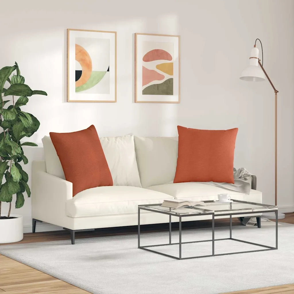 Cuscini da Divano 2 pcs Rosso Arancio 80 x 80 cm 42014082