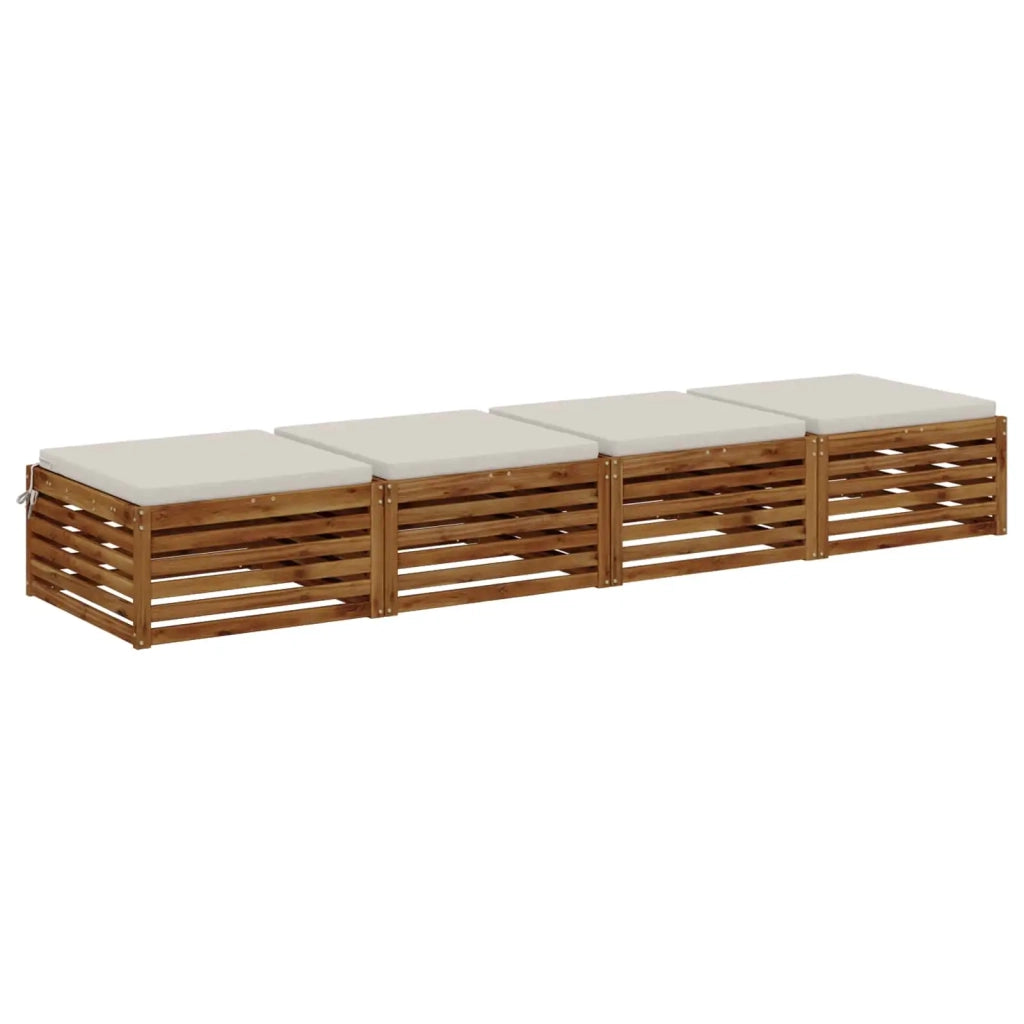 Cuscini per Sedia in 4 Pezzi SOEST 4 pz 100% Poliestere Bianco 944998