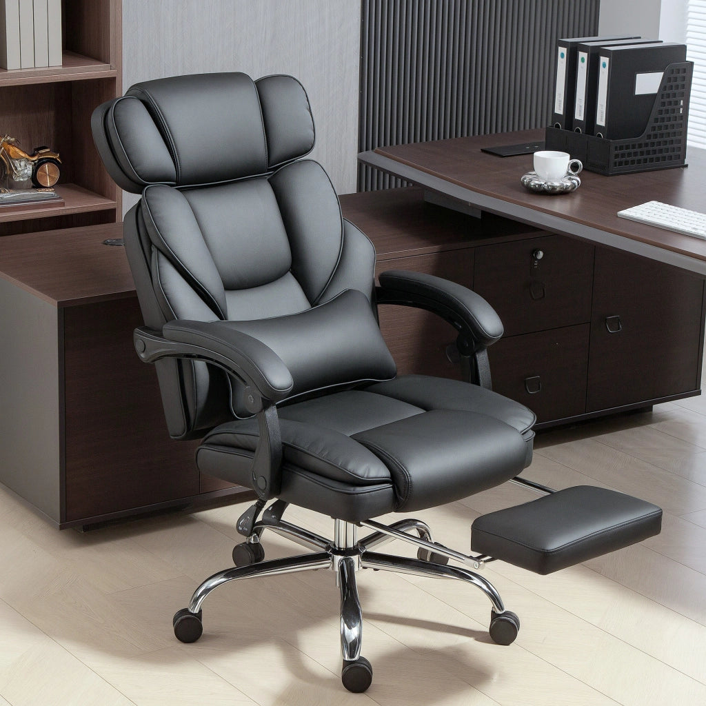 Sedia da Ufficio in Pelle ¨C Minimal ¨C Nero