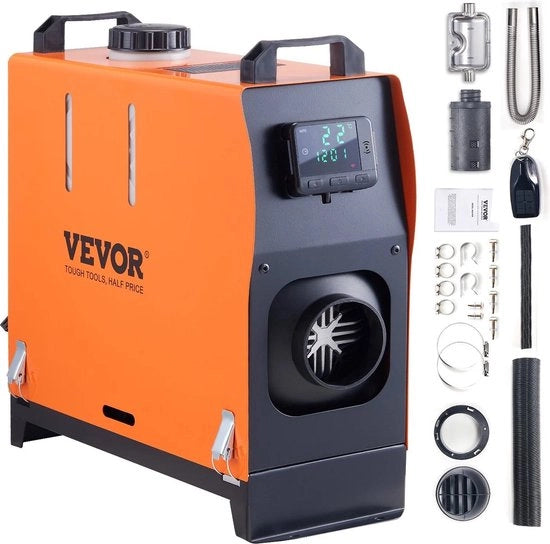 Stazione di riscaldamento a batteria - 5KW 12V - Riscaldatore d'aria con display LCD intelligente e telecomando - Serbatoio di combustibile da 5L - Riscaldatore auto - Adatto per auto, camion, barche, escavatori, spazi tecnici e ambienti interni