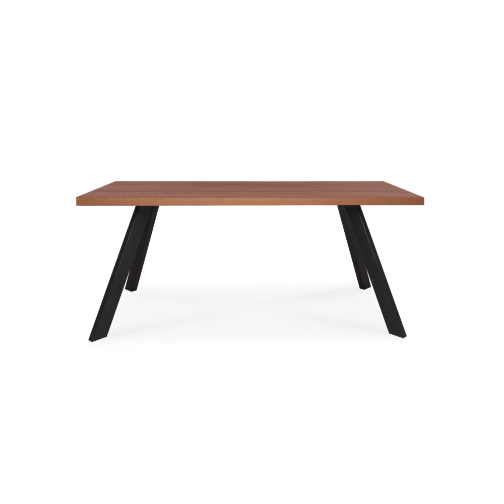 Tavolo da Pranzo Marburg 180×100 cm Rovere Noce e Acciaio Antracite – Design Industriale