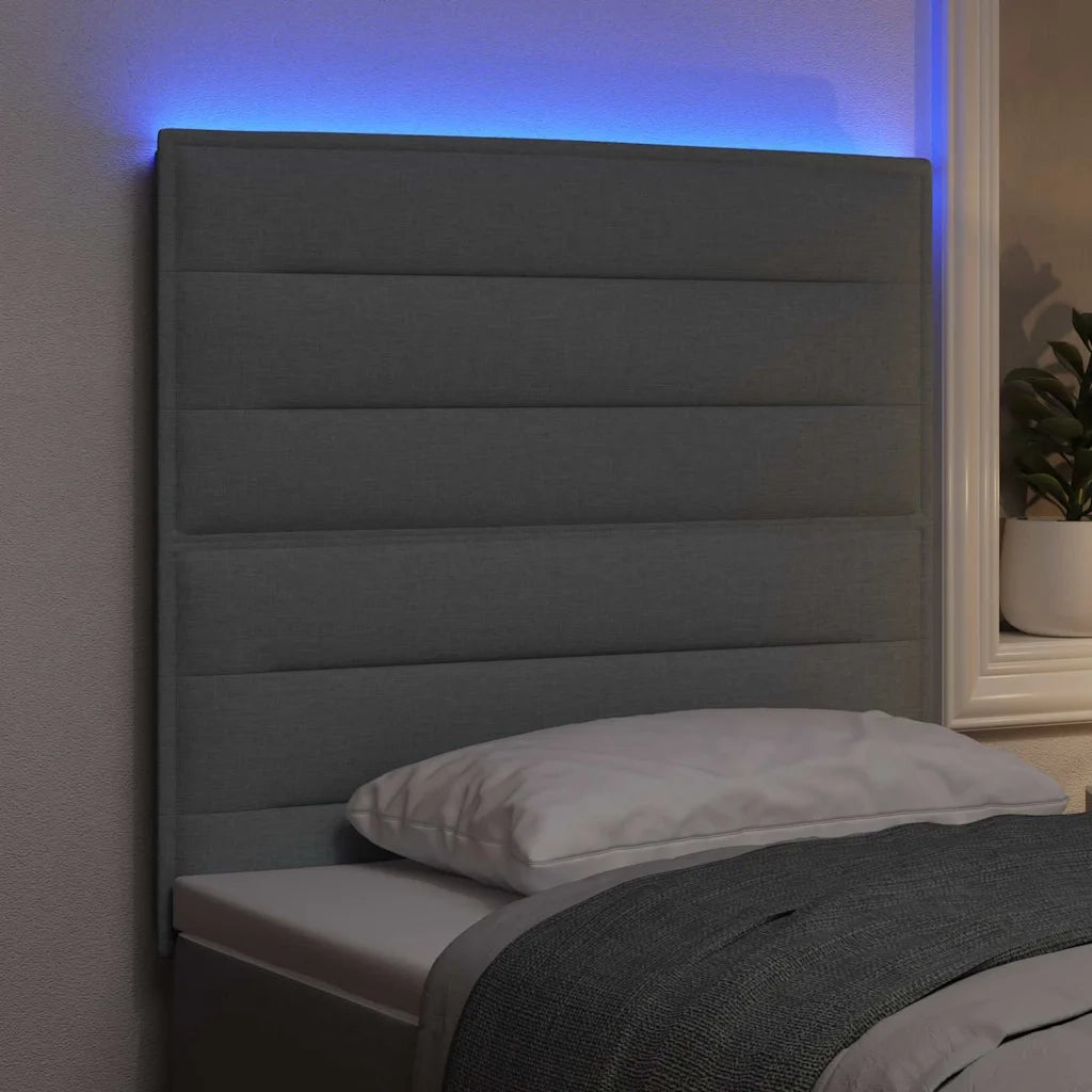 Testiera LED con strisce LED Grigio chiaro 100 cm Tessuto 3338279