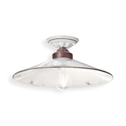 Plafoniera Classica Asti Ferro E Ceramica Nero Sfumato Rame Decorato 1 Luce E27