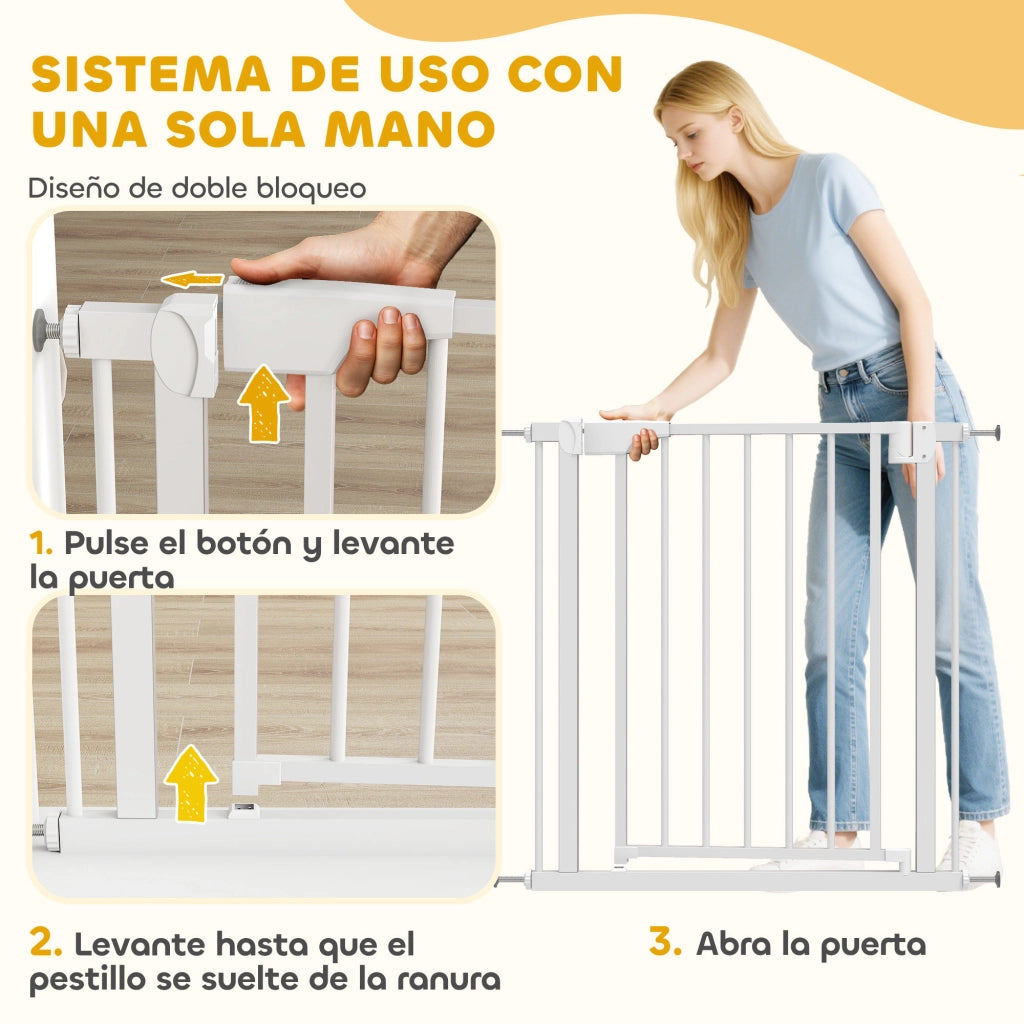 Barriera di Sicurezza per Bambini e Cani ¨C Minimal ¨C Bianco 76-81 cm