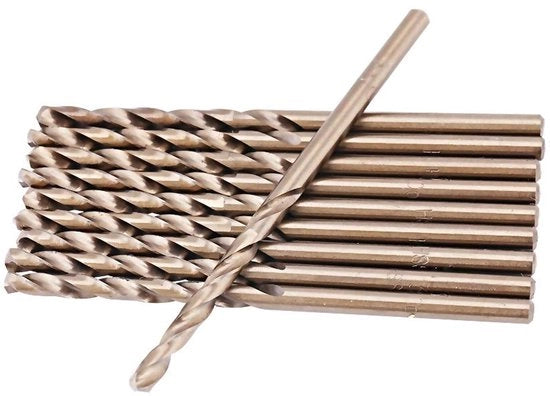 Set di taglieri HSS Cobalto - 10 pezzi - per metallo e legno - per acciaio inossidabile e alluminio - adatto per uso professionale - 3mm
