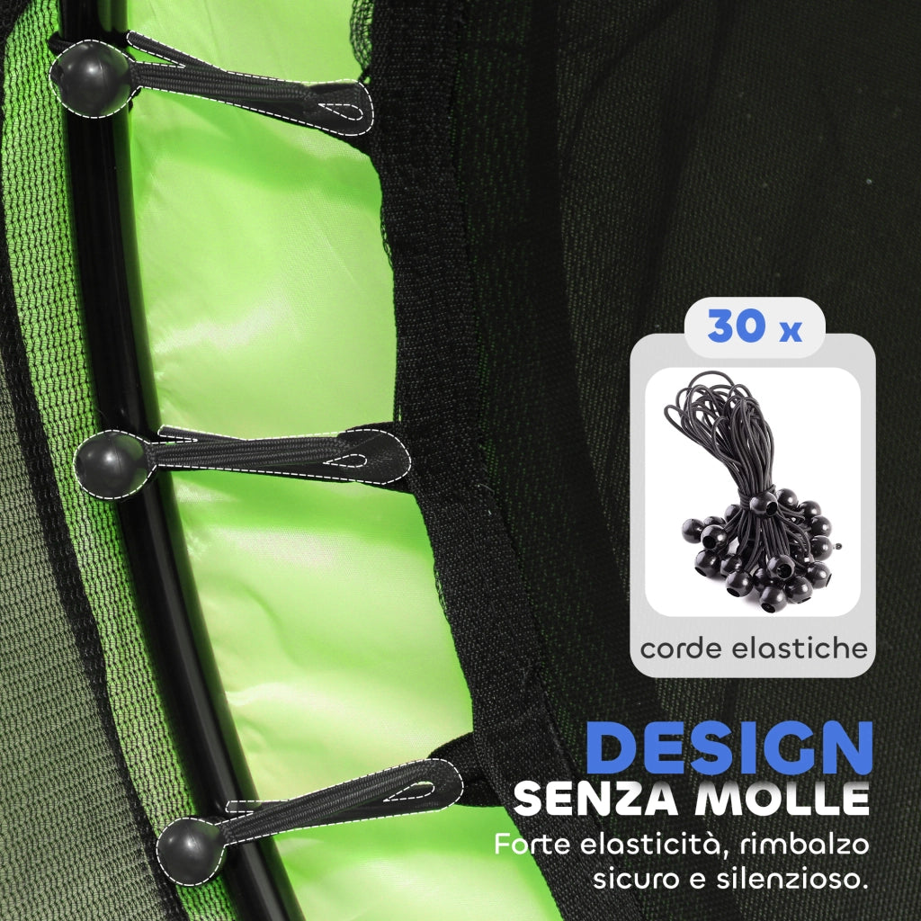 Trampolino per Bambini ¨C Minimal ¨C Verde ?140 cm con Rete di Sicurezza