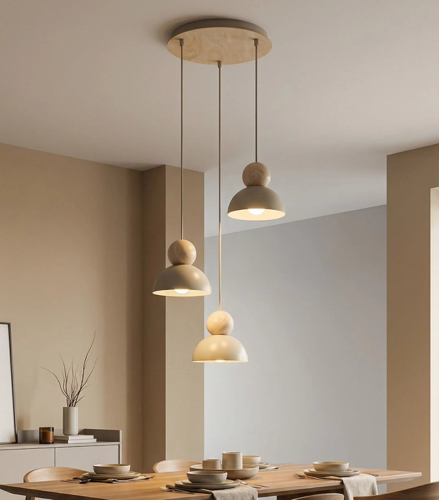 Lampada a sospensione japandi KAKI beige 3xE27 Emibig