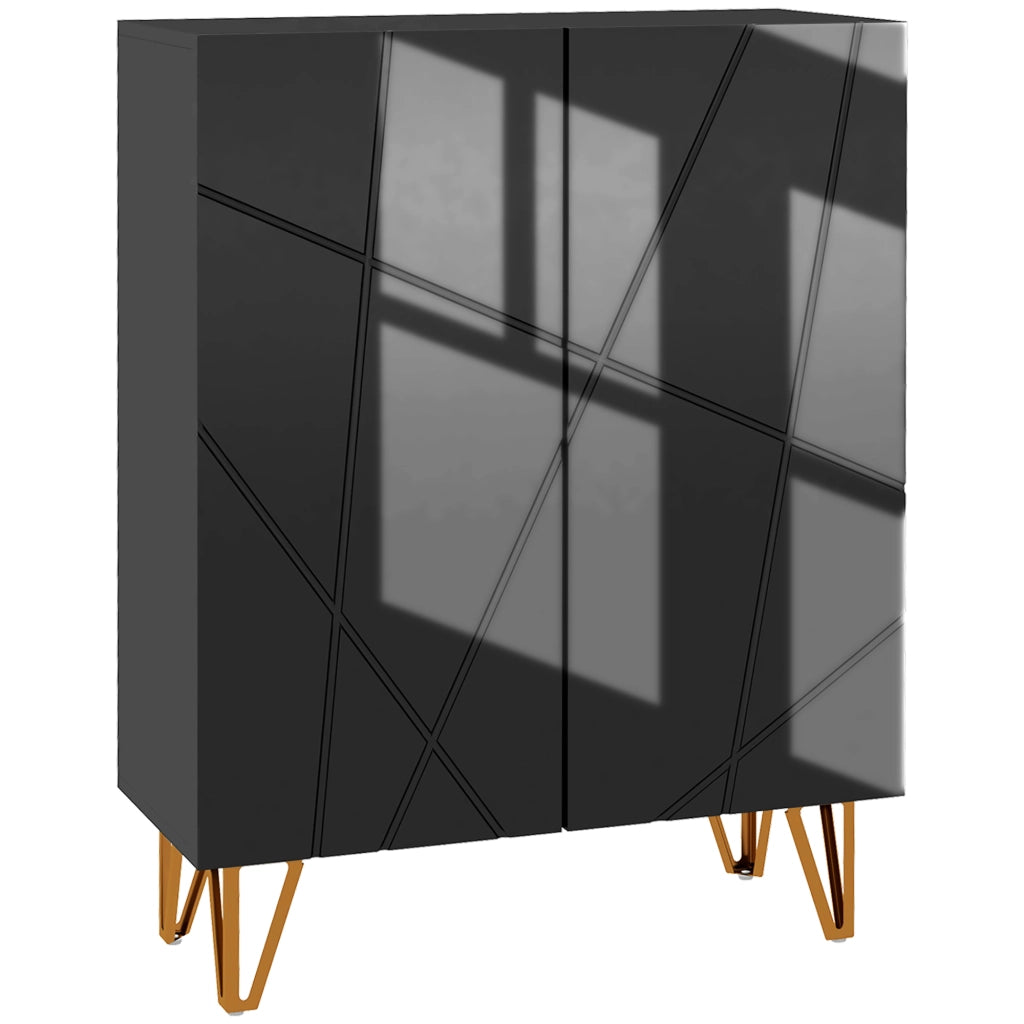 Scarpiera Moderna con Ripiani Regolabili ¨C Minimal ¨C Nero