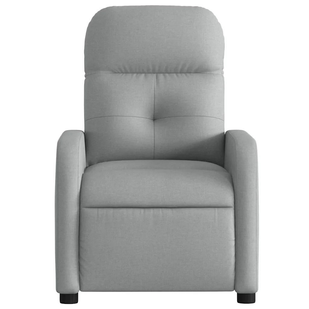 Poltrona | Sedia Relax Reclinabile in Tessuto Grigio Chiaro