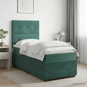 Letto box spring con materasso Verde Scuro 90 x 200 cm Velluto 3454532