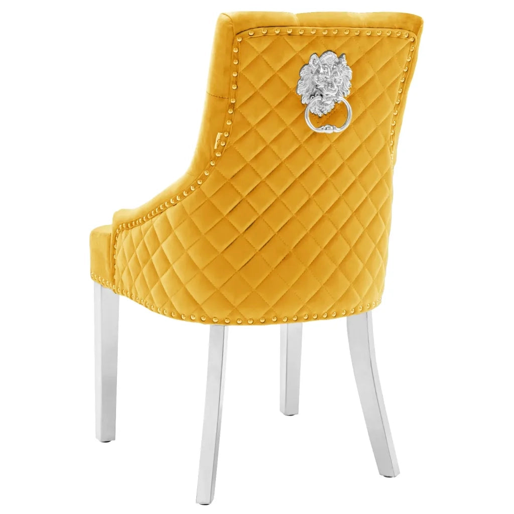 Sedie da Pranzo 2 pz Giallo in Velluto 337024