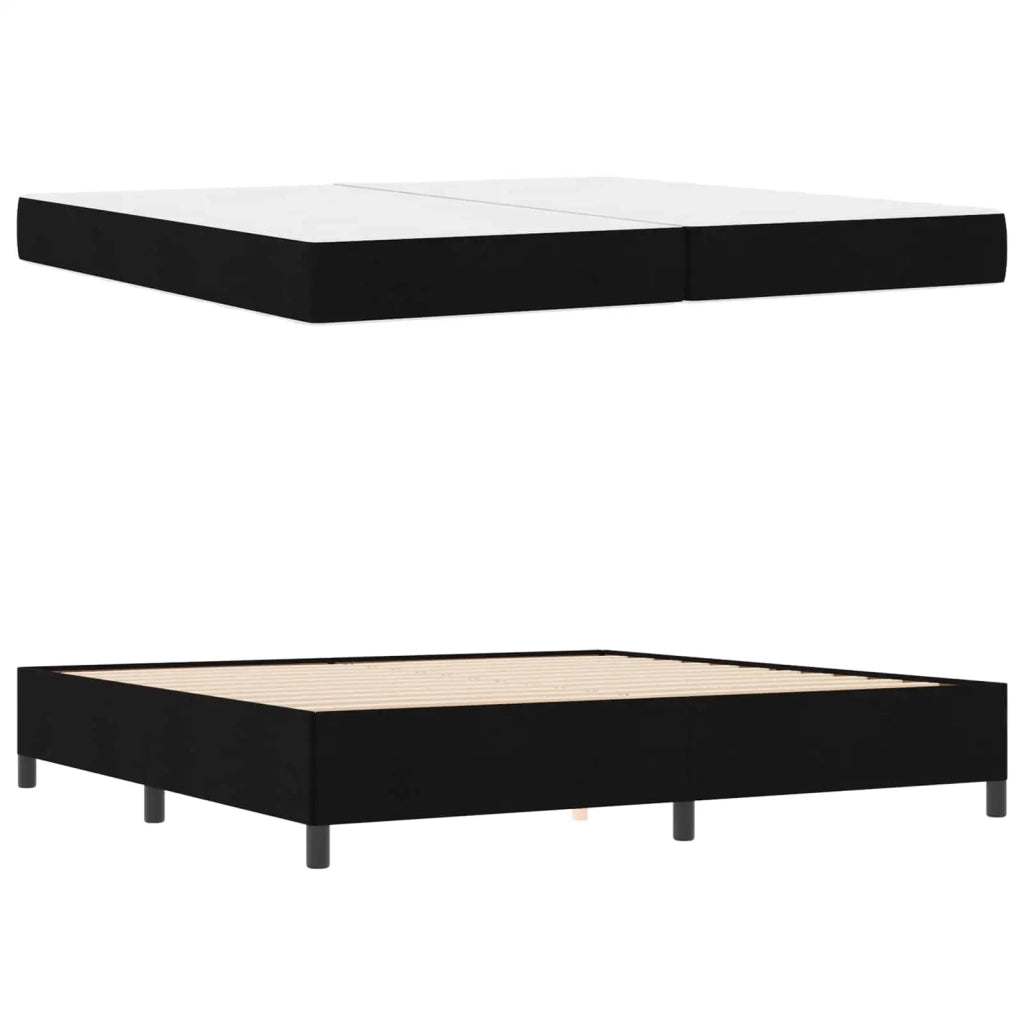 Letto a molle con materasso Nero 200 x 200 cm Tessuto