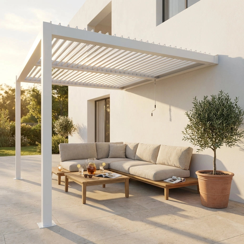 Pergola Bioclimatica addossata in alluminio - TONY