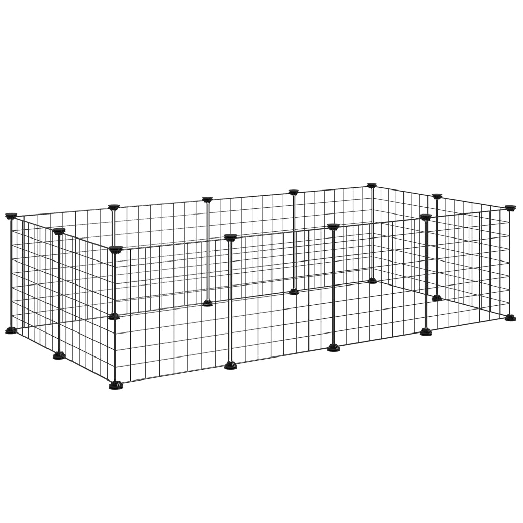 Recinto per Animali Modulabile con Pannelli ¨C Minimal ¨C Nero 106x73x36 cm