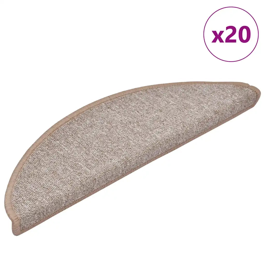 Tappetini per scale 20 pz 56x17x3 cm Marrone chiaro Semicircolari 3365783