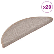 Tappetini per scale 20 pz 56x17x3 cm Marrone chiaro Semicircolari 3365783