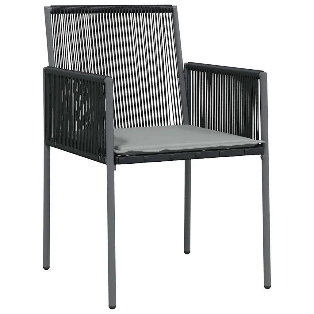 Set da Pranzo per Giardino 7 pcs Nero Rattan in PE 3379112
