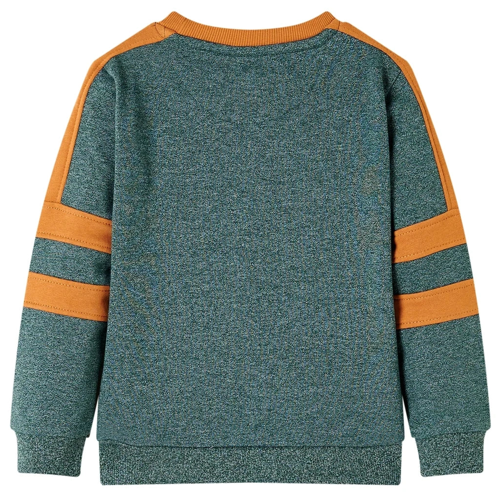 Felpa da Bambino Verde Scuro Mélange 92 12664