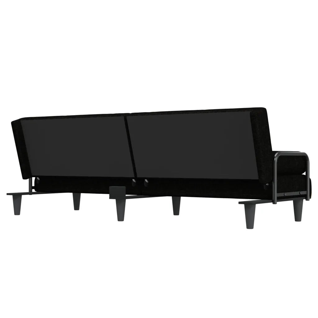 Divano Letto con Braccioli Nero in Tessuto 351933