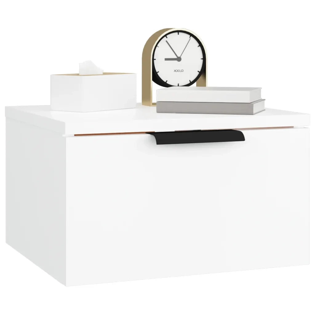 Comodino | Armadio da Notte | Mobiletto da notte a Muro Bianco 34x30x20 cm