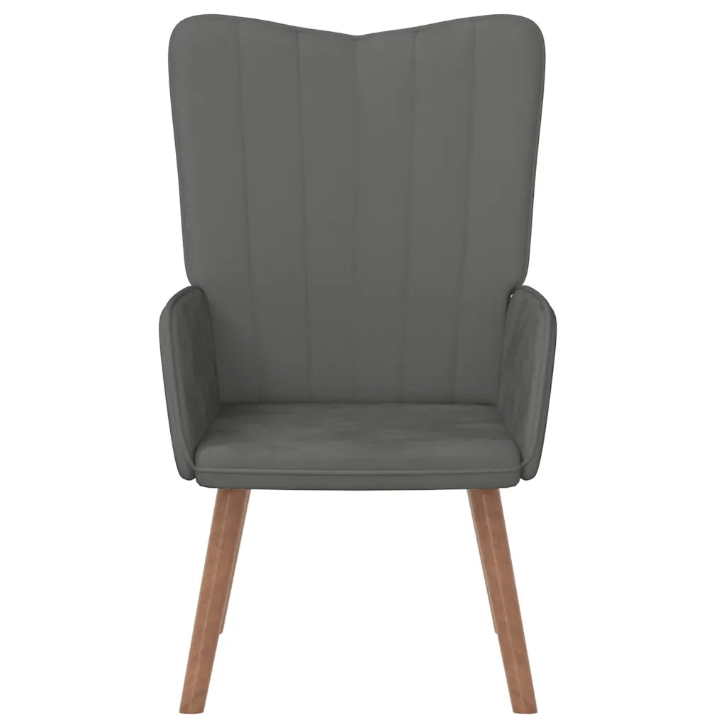 Poltrona Relax | Sedia Relax Grigio Scuro in Velluto