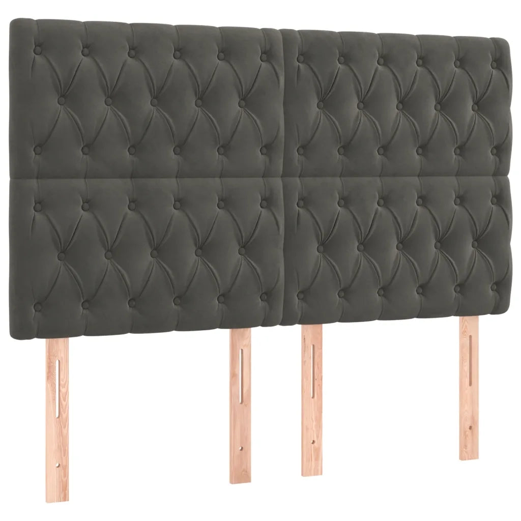 Letto a Molle con Materasso e LED Grigio Scuro 180x200 cm