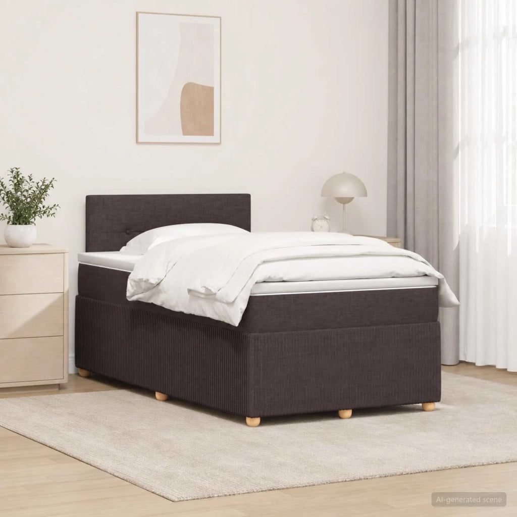 Letto box spring con materasso Marrone Scuro 120 x 190 cm 3452886