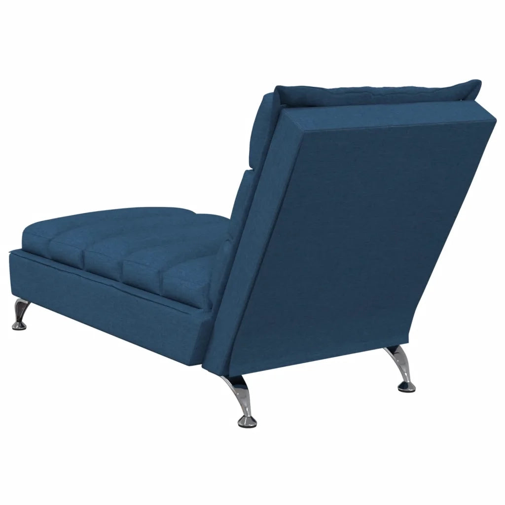 Chaise Longue con Cuscini Blu in Tessuto 379474