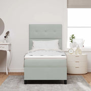 Letto a Sorgente LED Grigio chiaro 100 x 200 cm Tessuto