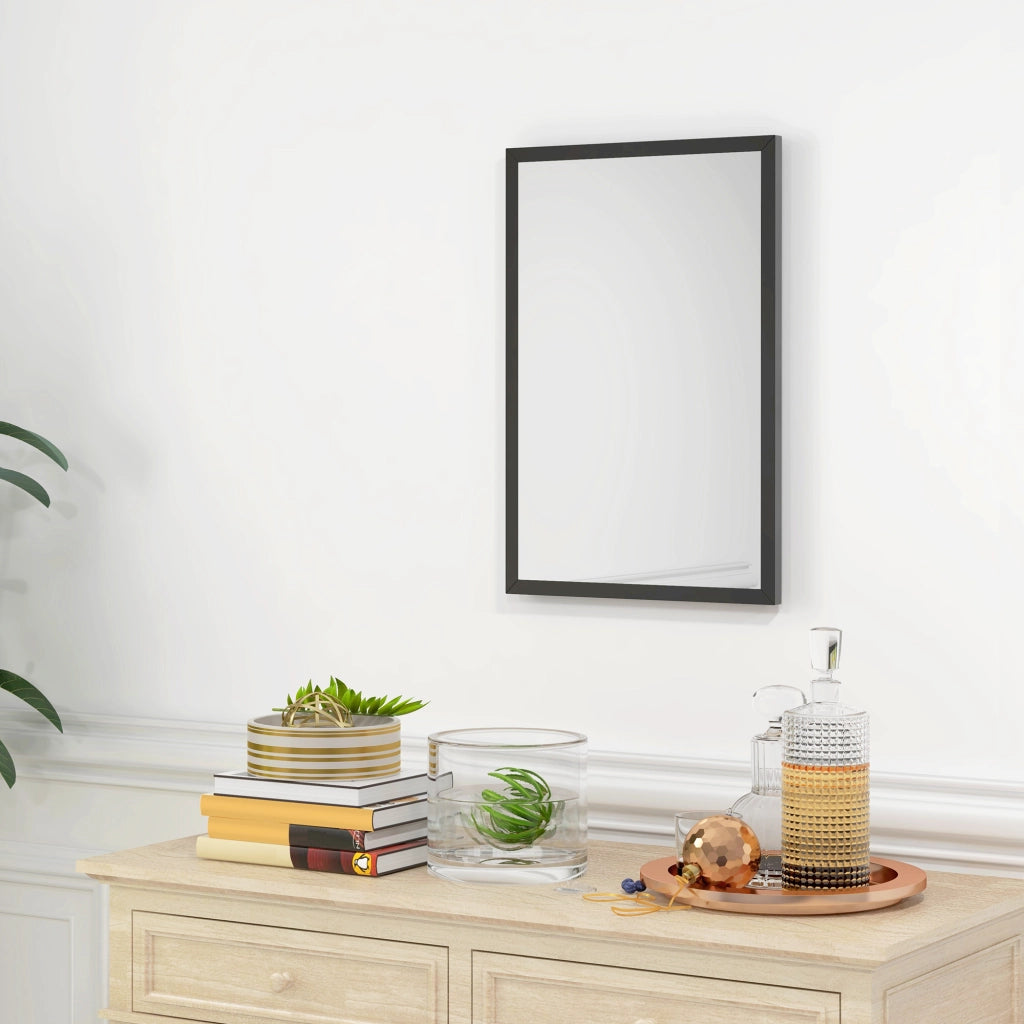Specchio da Parete ¨C zephmum ¨C Legno Nero 60x40 cm