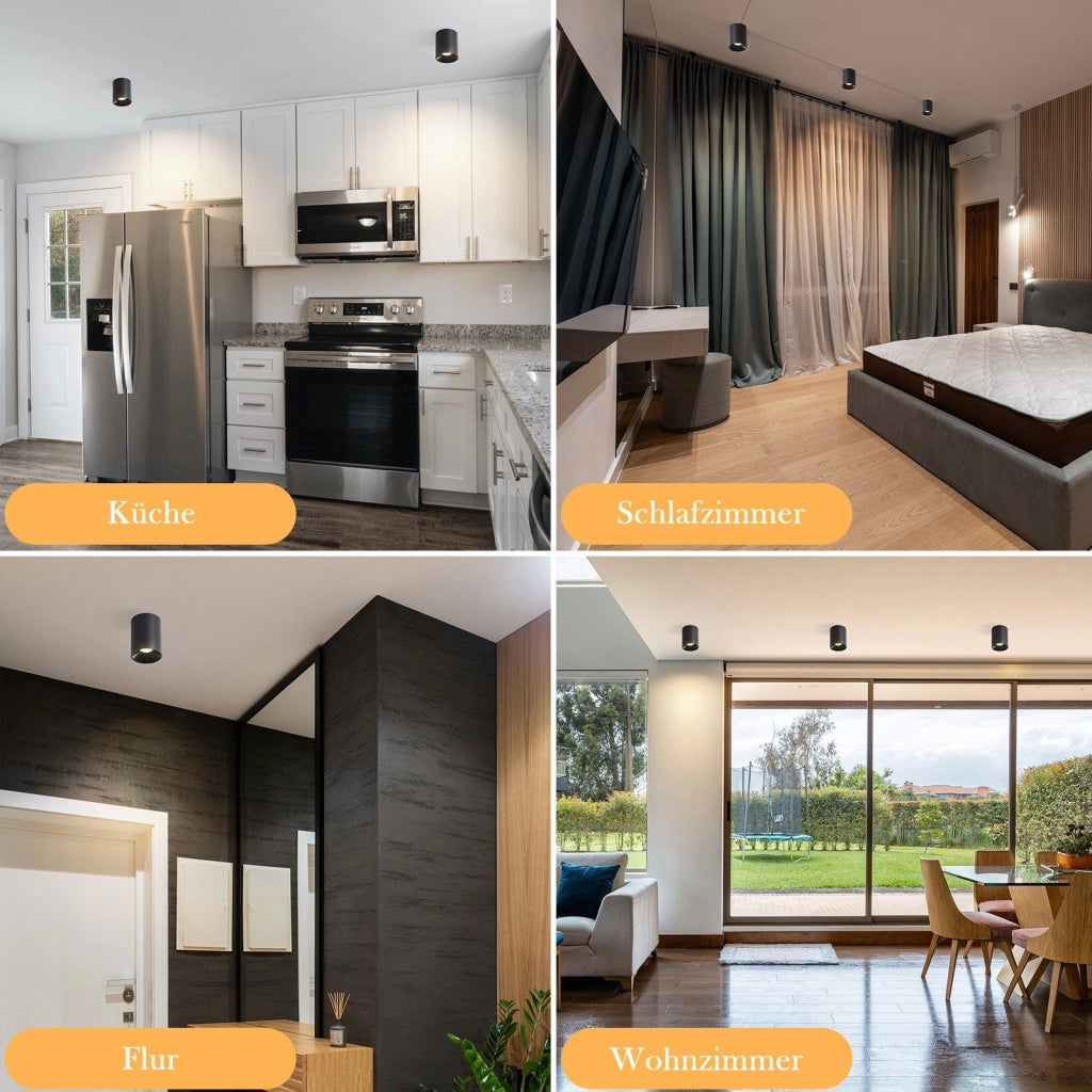 ZMH Faretto da soffitto LED da superficie 7W bianco caldo