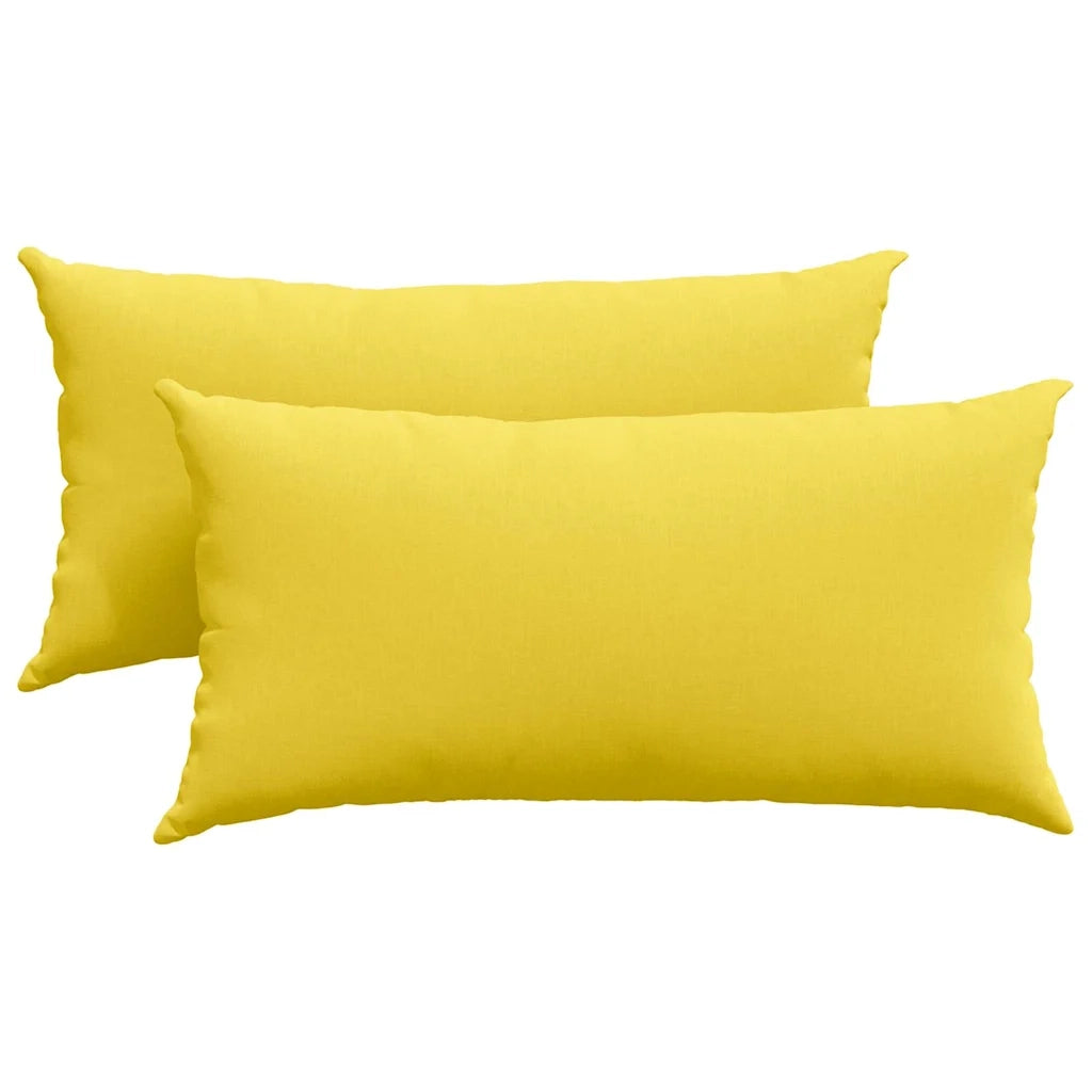 Cuscini da Divano 2 pz | Cuscini per sedie Giallo Chiaro 80 x 40 cm Tessuto