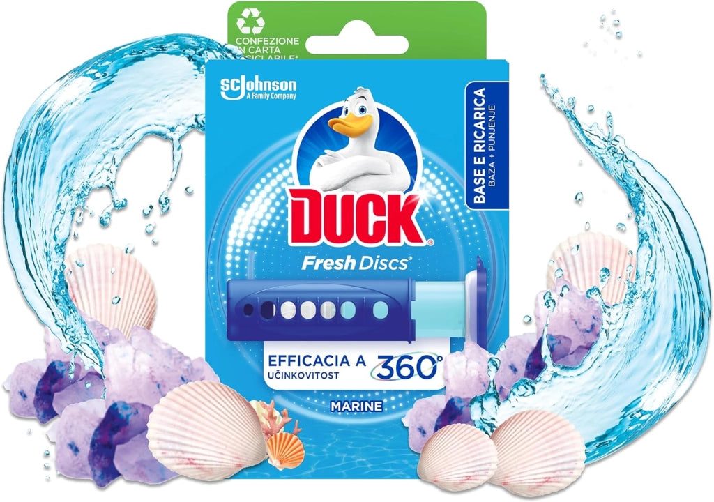DUCK FRESH DISC WC BASE E RICARICA DA  6 PZ MARINE E LIME