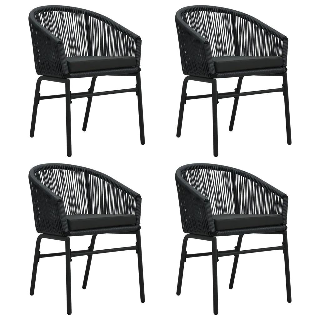 Set da Pranzo per Giardino 5 pz Nero 3099241