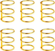 Binder Ring 3 Rilievi Metallo 25mm per Album Foto Scatola Scrapbook 6 pezzi in Oro
