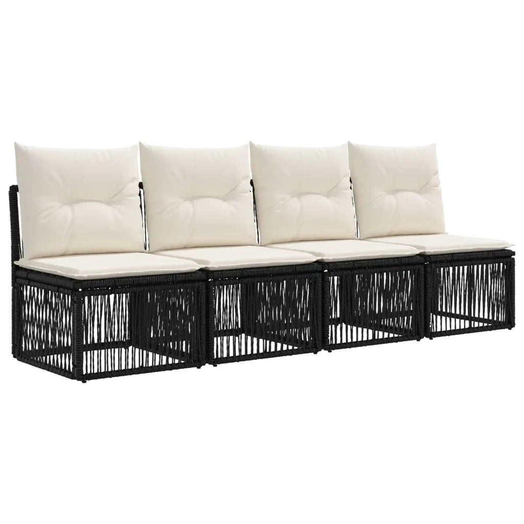 Set Divano da Giardino 9 pcs Nero polyrattan 3434923