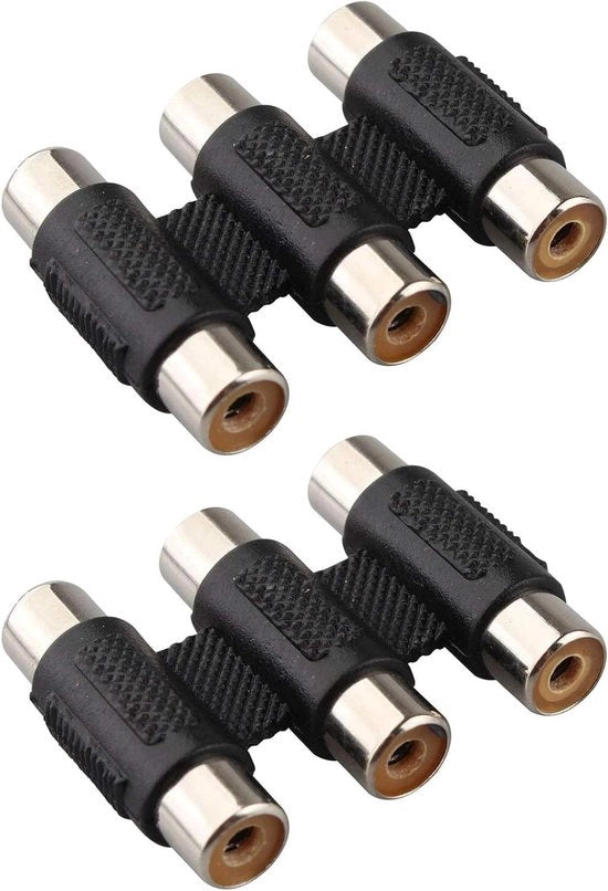 Connettore di join per cavi RCA Phono a connettore femmina - Adattatore audio - Nero