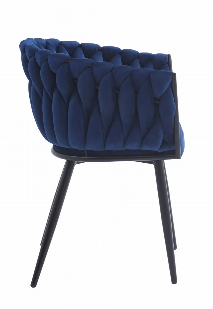 Sedia VALORA MAYAN - Ergonomica in velluto blu navy x 2
