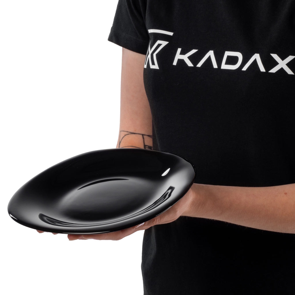 Piatto da dessert KADAX da 21,5 cm per torte, in vetro nero, piatto piatto