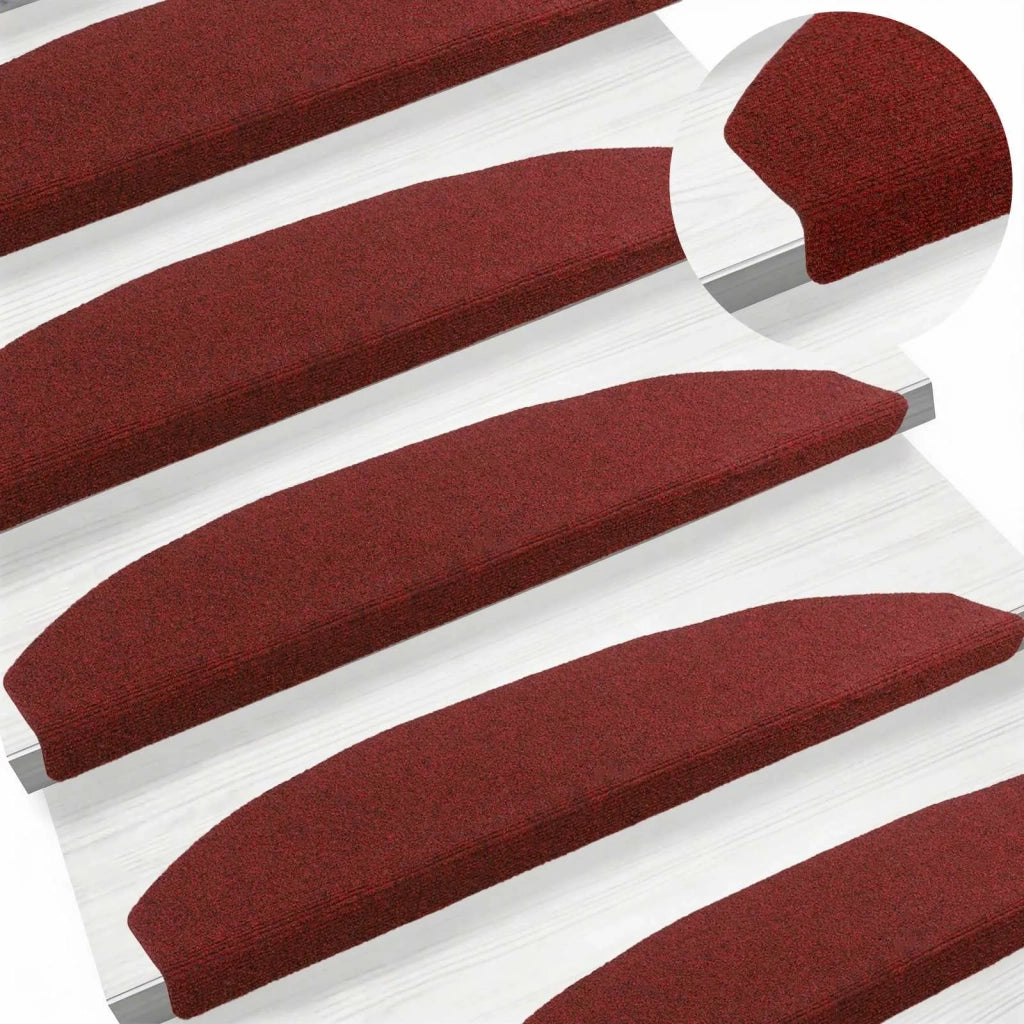 Tappetini per scale autoadesivi 15 pcs Rosso Bordeaux 42038668
