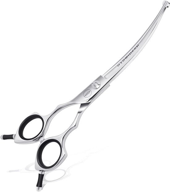 Scaletta curva per cura del cane con punta rotonda sicura 16,5 cm lama curva leggera senza punti acuminati.
