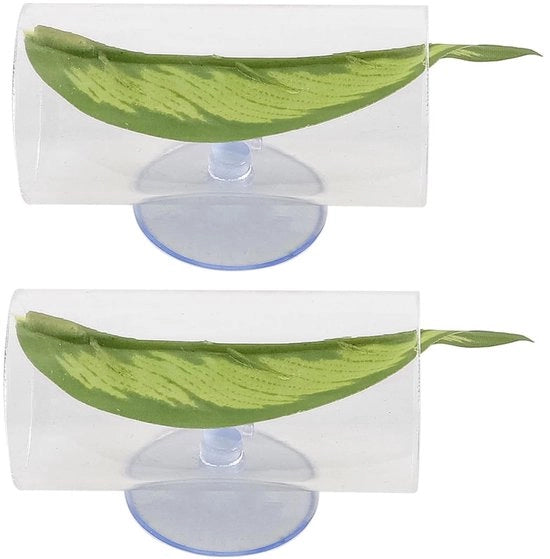 Decorazione per acquario 2-pack - Grotta in acrilico - Rifugio per pesci - Decorazione per acquario - 8x4cm - Design trasparente