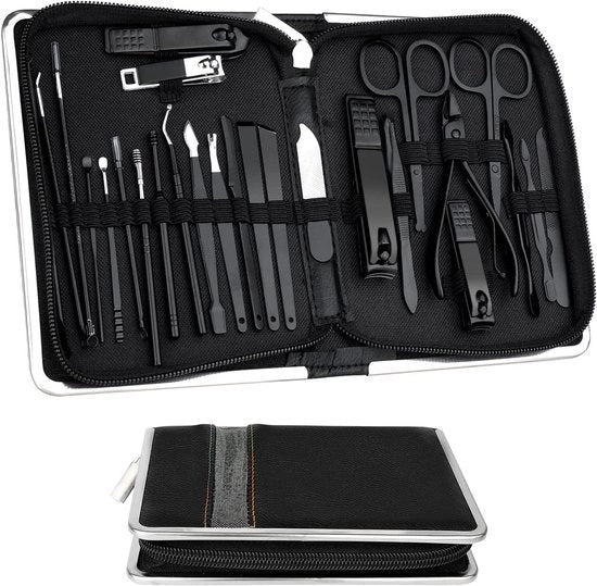 Set di manicure da 26 pezzi per uomini e donne - Kit di pedicure con custodia e strumenti