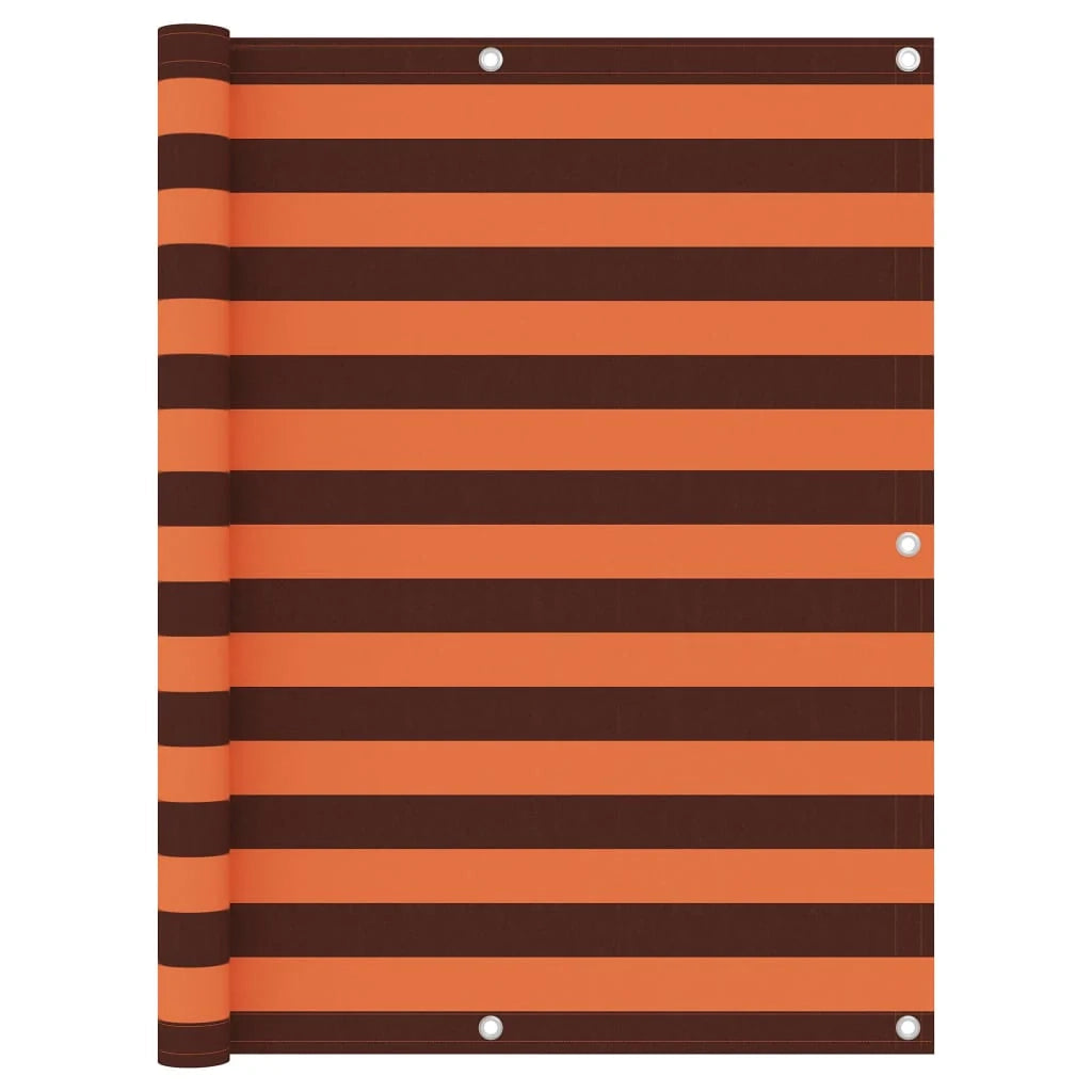 Paravento per balcone frangivista 120 x 600 cm tessuto Oxford arancione e marrone 02_0010316
