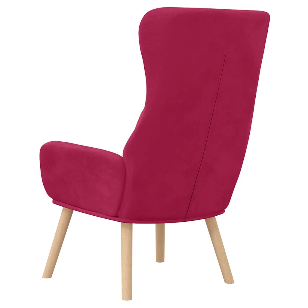 Poltrona Relax Rosso Vino in Velluto 341356