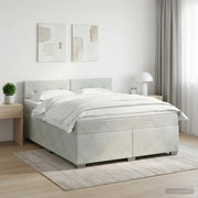 Letto box spring con materasso Grigio Chiaro 160 x 200 cm 3450746