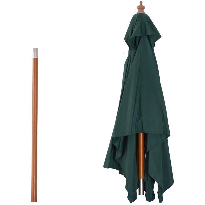 OMBRELLONE RETTANGOLARE IN BAMBÙ E POLIESTERE VERDE