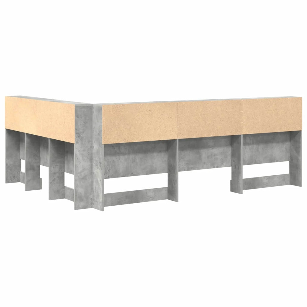 Testiera | Testata contenitore Grigio cemento 140 cm Legno multistrato